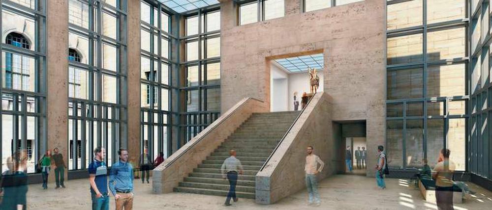 Licht und hell. In der Simulation wirkt der „Tempietto“ wie ein Glasdach, das es über dem Innenhof nicht geben wird.