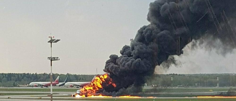 Die Unglücksstelle am Moskauer Flughafen. 