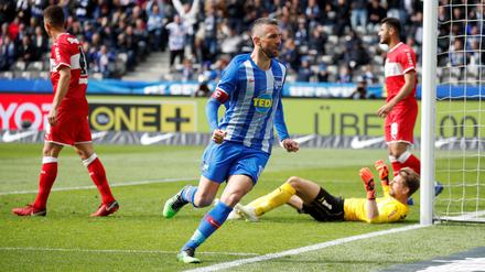 Er kann es noch: Vedad Ibisevic traf für Hertha zum 1:0 gegen den VfB.