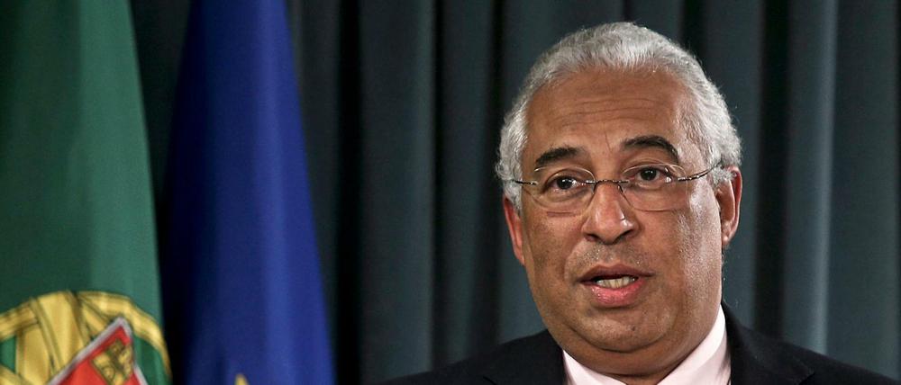 Portugals Ministerpräsident Antonio Costa spricht bei einer Pressekonferenz. 