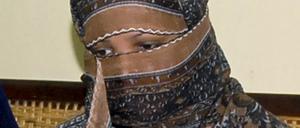 Die pakistanische Christin Asia Bibi bei einer Anhörung in einem Gefängnis in Sheikhupura. 