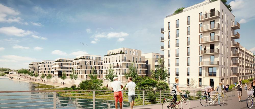 Im neuen Quartier „Waterkant“ in Spandau errichten die städtischen Unternehmen Gewobag und WBM gemeinsam 2500 Wohnungen. 