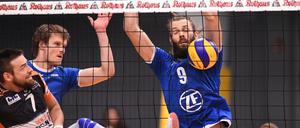 Umkämpftes Spiel. Letztlich mussten sich die Volleys in Friedrichshafen mit 1:3 geschlagen geben.