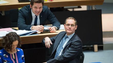 Michael Müller, Regierender Bürgermeister von Berlin, und der Staatssekretär für Wissenschaft, Steffen Krach (beide SPD), werden für ihre Arbeit in der Wissenschaft sogar von der Opposition gelobt (das Foto ist aus dem Jahr 2018).
