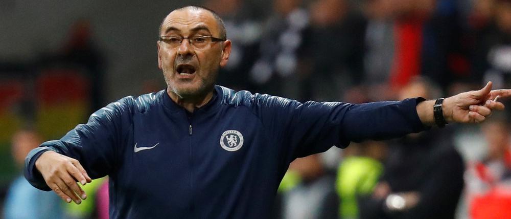 Trainer Maurizio Sarri während des Hinspiels gegen Eintracht Frankfurt.