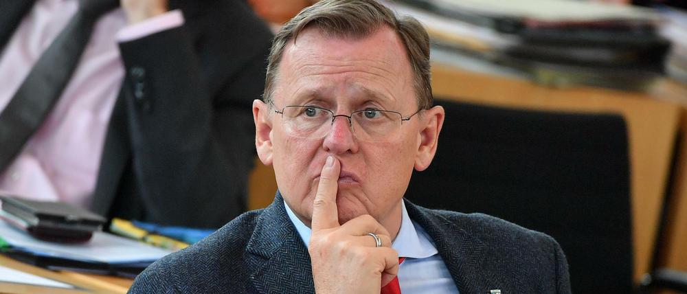 Der Linken-Politiker Bodo Ramelow, Ministerpräsident von Thüringen, in einer Landtagssitzung.