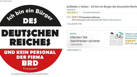 Reichsbürgerpropaganda, beworben auf Amazon.