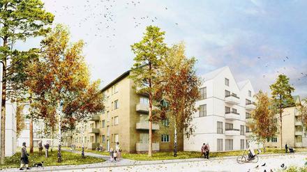 So sieht Verdichtung aus. Das Projekt der Vonovia in Reinickendorf sollte den Verfassern der Düsseldorfer Erklärung gefallen. 