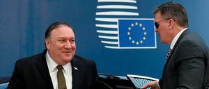US-Außenminister Mike Pompeo traf am Montag in Brüssel bei der EU ein. 