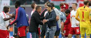 Ein Rudel in Weiß und Grau. Am Ende waren irgendwie alle in Leipzig ganz einverstanden mit dem 0:0.