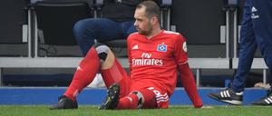Hamburgs Pierre Michel Lasogga nach der Niederlage in Paderborn. 