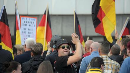 Teilnehmer einer rechten Demonstration in Chemnitz im September 2018