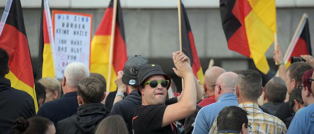 Teilnehmer einer rechten Demonstration in Chemnitz im September 2018