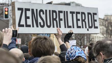 Demonstration gegen die EU-Urheberrechtsreform