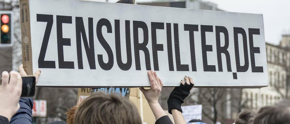 Demonstration gegen die EU-Urheberrechtsreform
