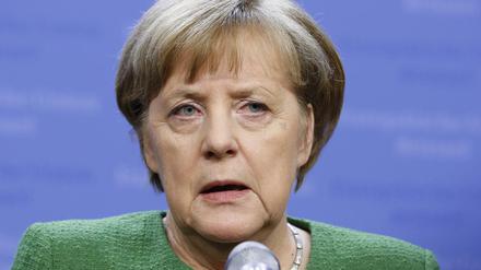 Angela Merkel im Februar bei einer Pressekonferenz in Brüssel.