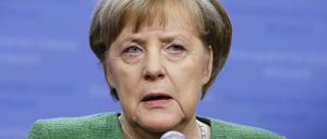 Angela Merkel im Februar bei einer Pressekonferenz in Brüssel.