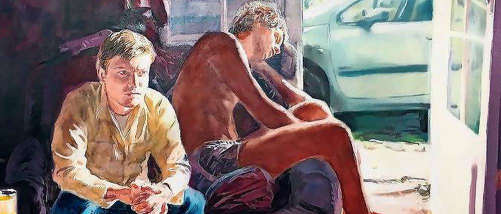 Fleisch und Zeit. Am Stand der Galerie Horrach Moya: „Untitled (An action can never...)“ von Muntean Rosenblum.