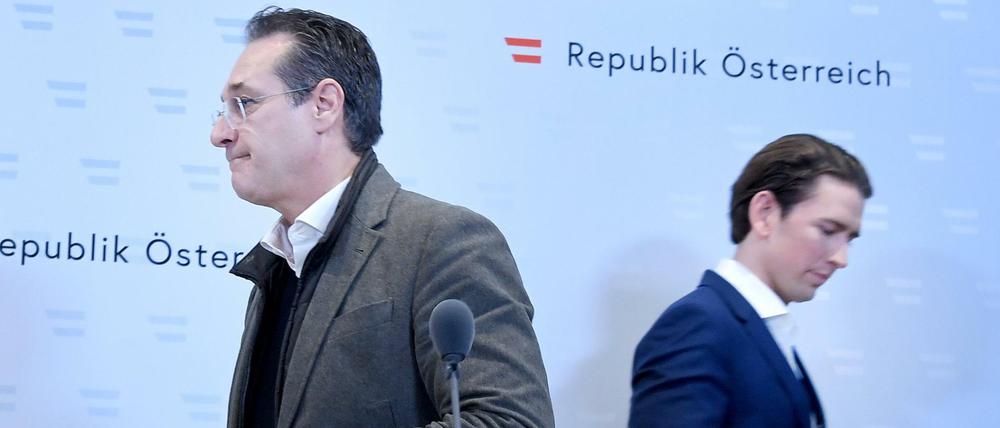 Ab jetzt getrennte Wege: Heinz-Christian Strache von der FPÖ (l.) und Sebastian Kurz von der ÖVP. 