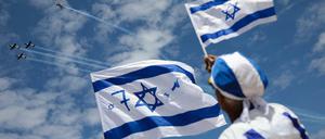 Flugshow anlässlich des 71. Unabhängigkeitstages des Staates Israel. Die BDS-Bewegung macht seit Jahren mit antiisraelischen Aktionen auf sich aufmerksam. 