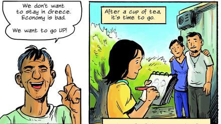 „Europe’s Waiting Room“. Für ihre 2017 veröffentlichte Comicreportage besuchte Aimée de Jongh ein griechisches Flüchtlingslager.