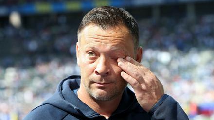 Sichtlich gerührt. Herthas Trainer Dardai hatte beim Abschied Tränen in den Augen.