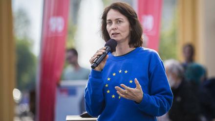 Als Spitzenkandidatin für die Europawahl macht Justizministerin Katharina Barley Wahlkampf für die SPD.
