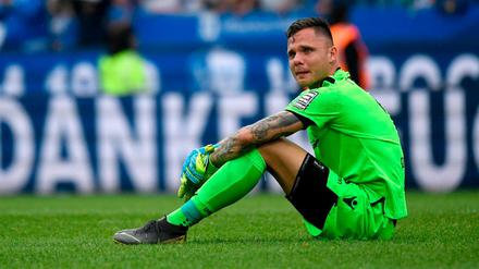 Unions Torwart Rafal Gikiewicz haderte mit der großen vergebenen Chance. 