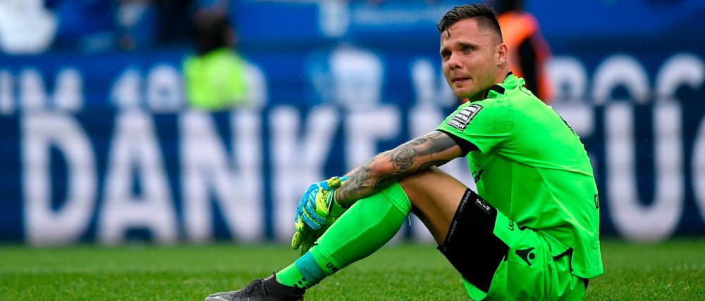 Unions Torwart Rafal Gikiewicz haderte mit der großen vergebenen Chance. 