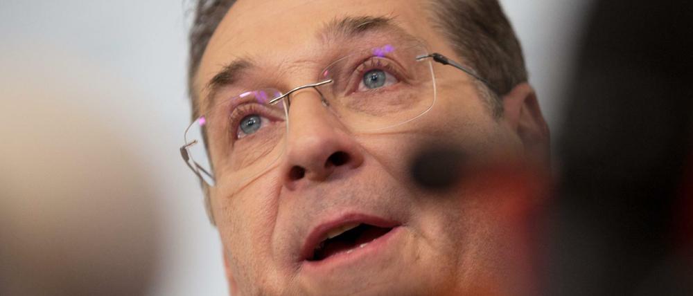 Heinz-Christian Strache bei seiner Rücktritts-Videokonferenz am vergangenen Samstag in Wien.