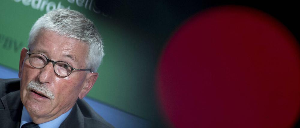 Thilo Sarrazin bei der Vorstellung seines Buches "Feindliche Übernahme" im August 2018 in Berlin.