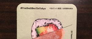 Berlin trifft Tokio – ein Bierdeckel der Völkerfreundschaft.