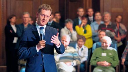 Michael Kretschmer bei einem seiner "Sachsengespräche".