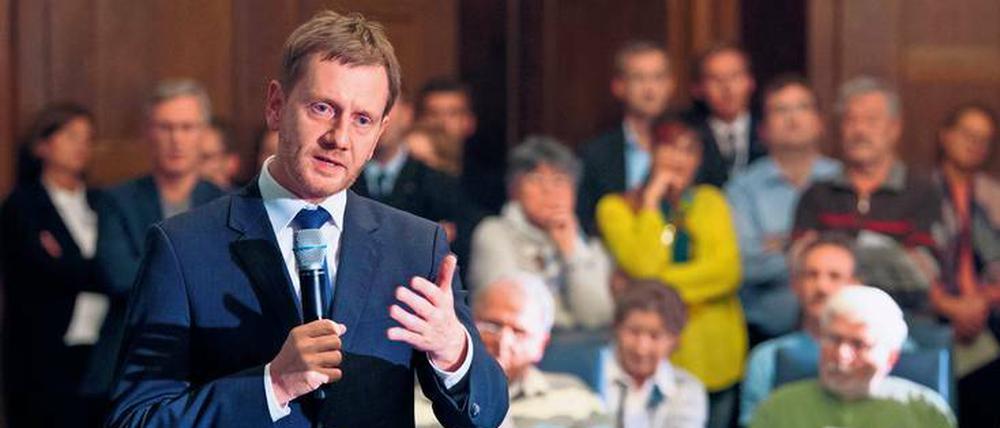 Michael Kretschmer bei einem seiner "Sachsengespräche".