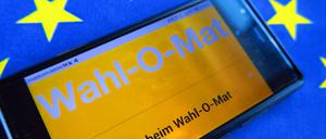 Der Wahl-O-Mat auf dem Display eines Smartphones.