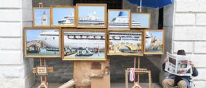 Bild von der Aktion in Venedig, die Banksy für sich reklamiert. 