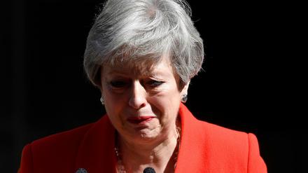 Theresa May bei ihrem Rücktrittsstatement am 24. Mai.