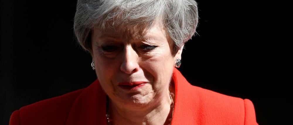 Theresa May bei ihrem Rücktrittsstatement am 24. Mai.