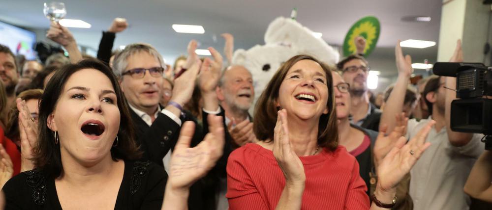 Jubelnde Gesichter: Annalena Baerbock und Katrin Göring-Eckard