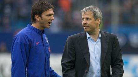 Der Mann an seiner Seite. Harald Gämperle (links) war schon einmal unter Lucien Favre Co-Trainer bei Hertha BSC.