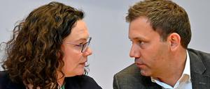 SPD-Vorsitzende Andrea Nahles und Generalssekretär Lars Klingbeil. 