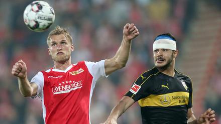 Fokussiert. Sebastian Andersson setzt sich gegen den lädierten Stuttgarter Innenverteidiger durch.