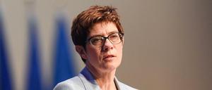 Leader of Germany&amp;apos;s conservative Christian Democratic Union (CDU) party Annegret Kramp-Karrenbauer gives a speech during the last pre-European elections meeting of the European People&amp;apos;s Party (EPP), in Munich, southern Germany, on May 24, 2019. (Photo by Christof STACHE / AFP)