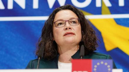 Die Vorsitzende der SPD Andrea Nahles.