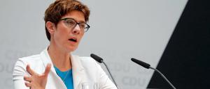 Annegret Kramp-Karrenbauer während der Pressekonferenz, auf der die Äußerungen fielen.
