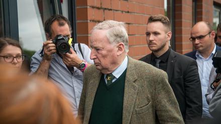 Alexander Gauland bei der Wahlpartie der AFD in einer Tanzschule im Berliner Stadtteil Staaken.