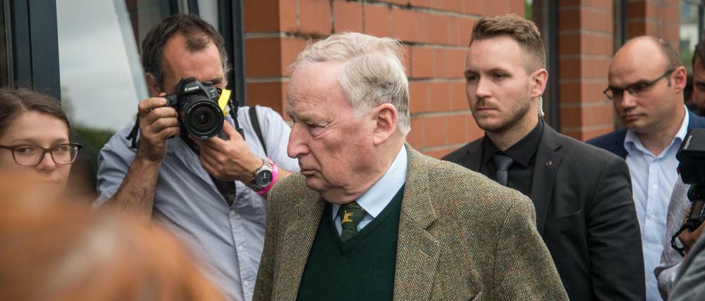 Alexander Gauland bei der Wahlpartie der AFD in einer Tanzschule im Berliner Stadtteil Staaken.