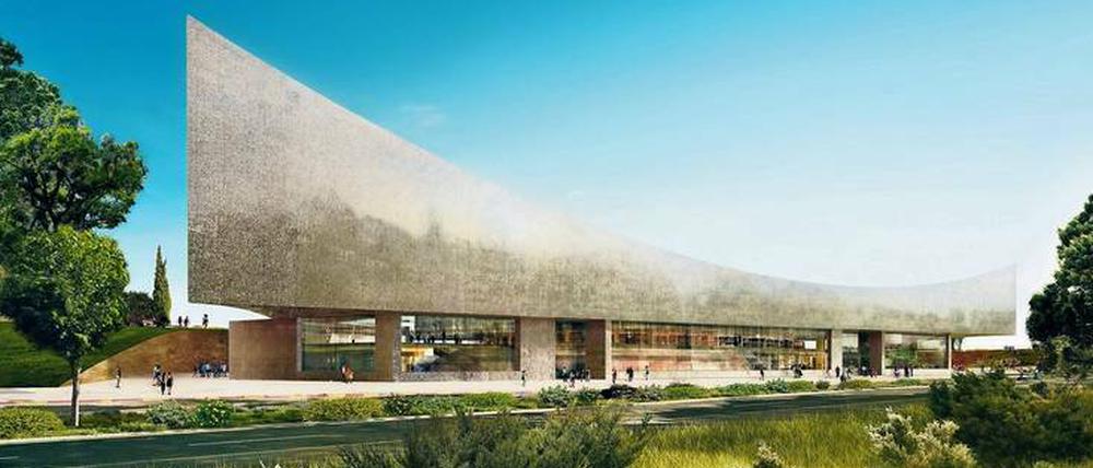 Repräsentativ. Der Entwurf des Neubaus für die Nationalbibliothek stammt vom Schweizer Büro Herzog + de Meuron.
