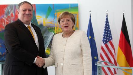 Kanzlerin Angela Merkel (CDU) empfängt US-Außenminister Mike Pompeo.