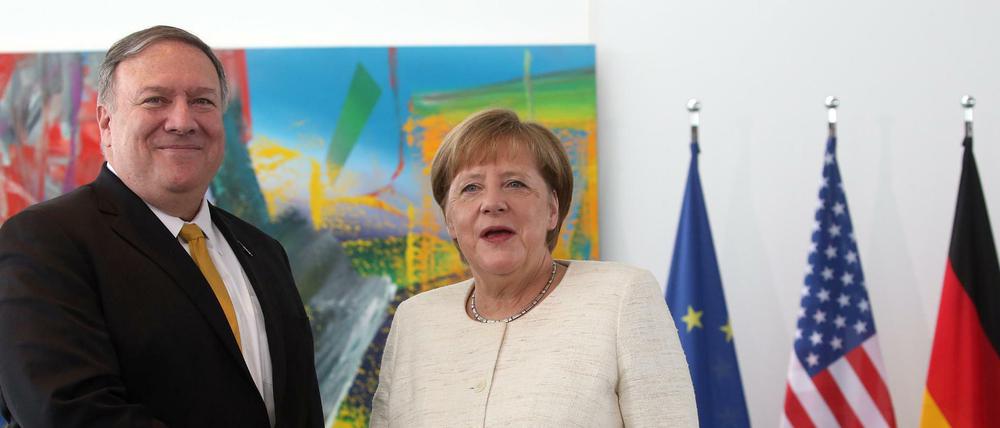 Kanzlerin Angela Merkel (CDU) empfängt US-Außenminister Mike Pompeo.